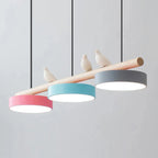 Cliff Pendant Light Oiseau - Câble Black - Pink and Blue and Grey - Light Warm