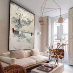 Minimalist Neutral Abstract Oil Painting