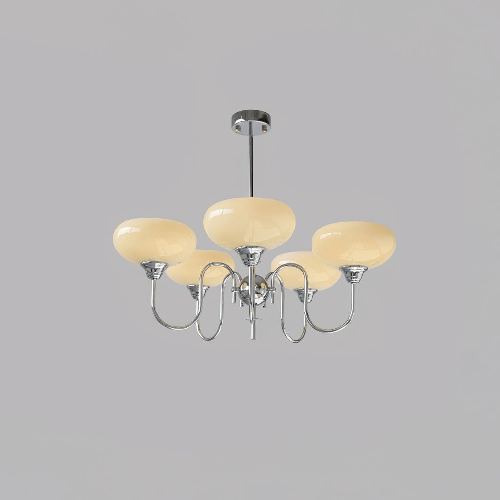 Silva Vintage LED Metal Multi Lampshade Creamy White Yellow Bulbs Luxury Bedroom Living Room Pendant Light, Gold/Chrome