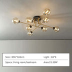 Valentina Industrial Glass Globe Chandelier LED, 6 Style