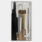 Wabi-Sabi Neutral Vertical Abstract Oil Painting