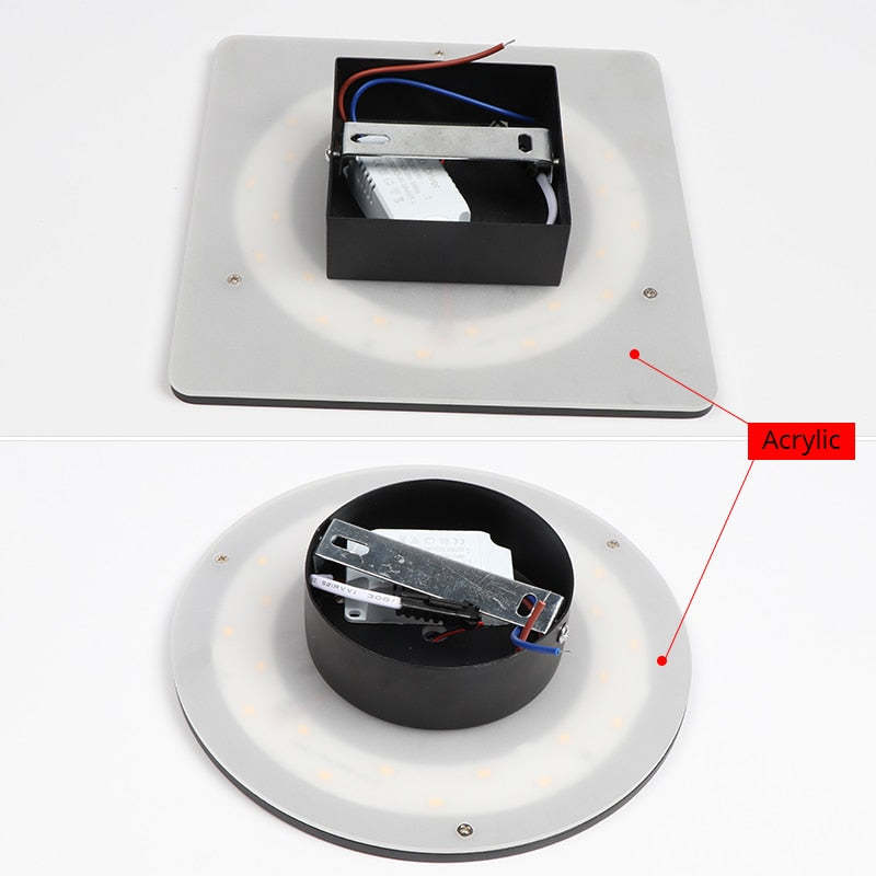 Klyne Minimalist Round/Square Outdoor Wall Lamp LED, Black/White