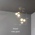 Valentina Modern Glass Globe Pendant Light, Metal & Glass, 3 Style