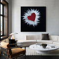 Texture Love Red Heart 3D Textured Painting