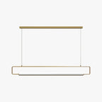 Arisha Modern Minimalist Rectangular Linear Pendant Light, Gold/Black