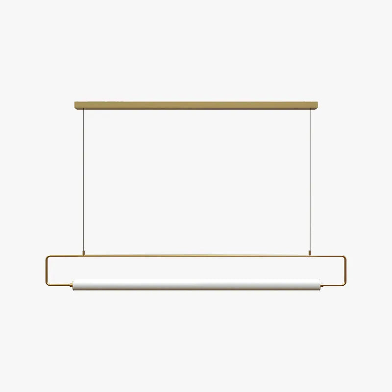 Arisha Modern Minimalist Rectangular Linear Pendant Light, Gold/Black