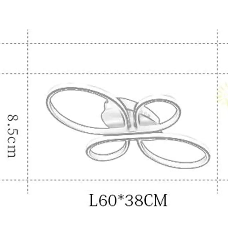 Brisa Modern LED Multi Rings Flush Mount Ceiling Light, Brown/White