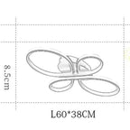 Brisa Modern LED Multi Rings Flush Mount Ceiling Light, Brown/White