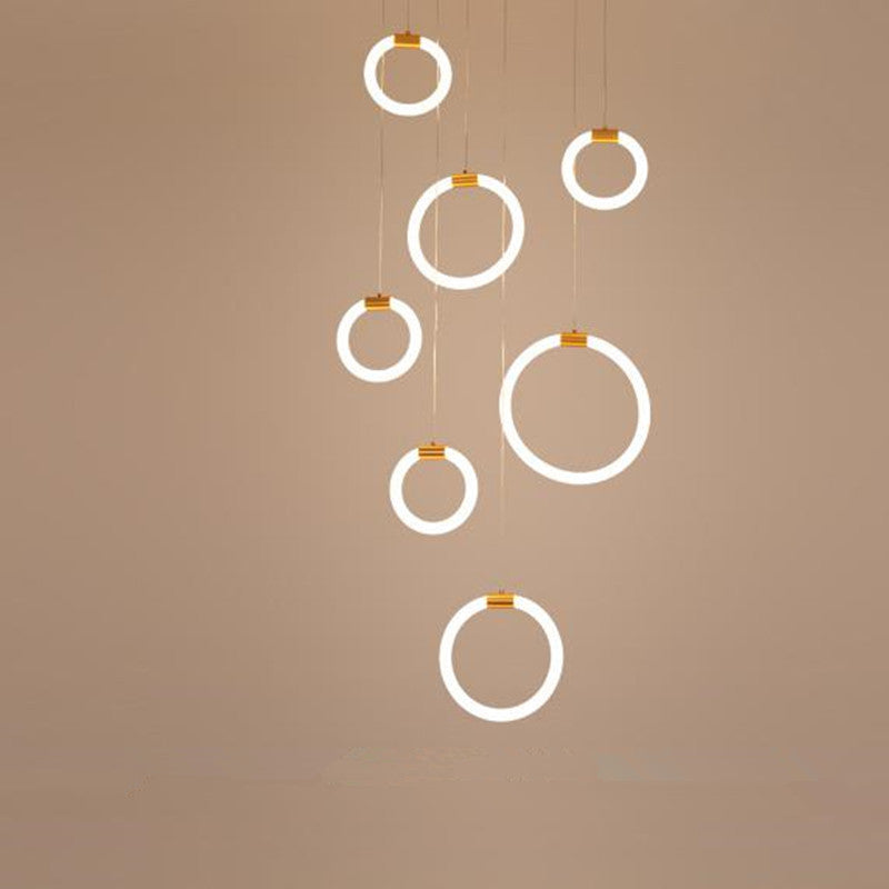 Arisha Minimalist Staircase Ring Metal Pendant Light