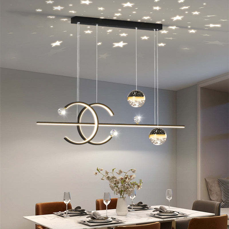 Arisha Luxury Globe Metal/Glass Pendant Light, Black/Gold