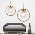 Zoey Glass Pendant Light with a Metal Ring