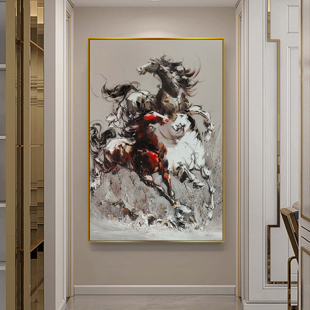 Dynamic Galloping Horses Oil Painting