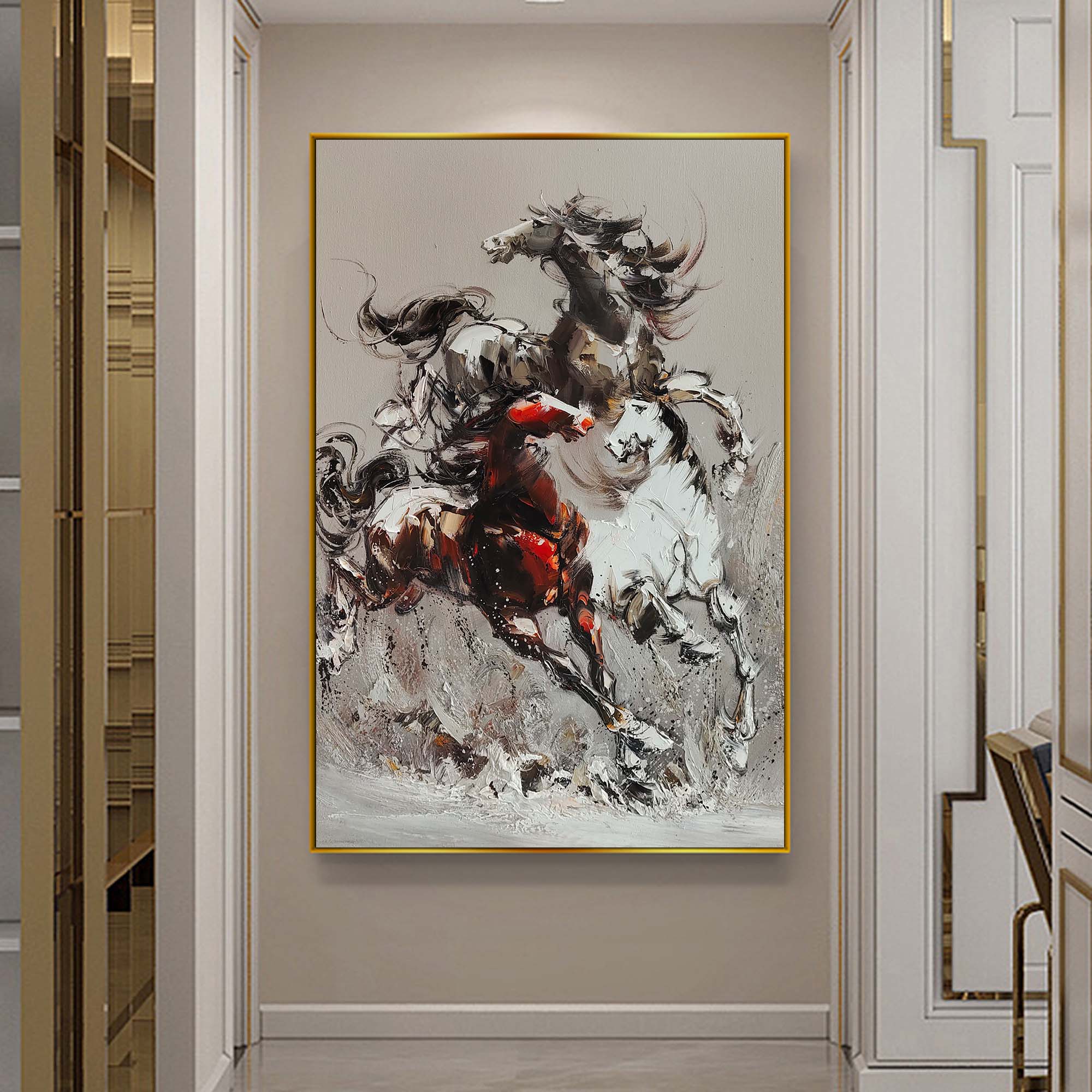Dynamic Galloping Horses Oil Painting