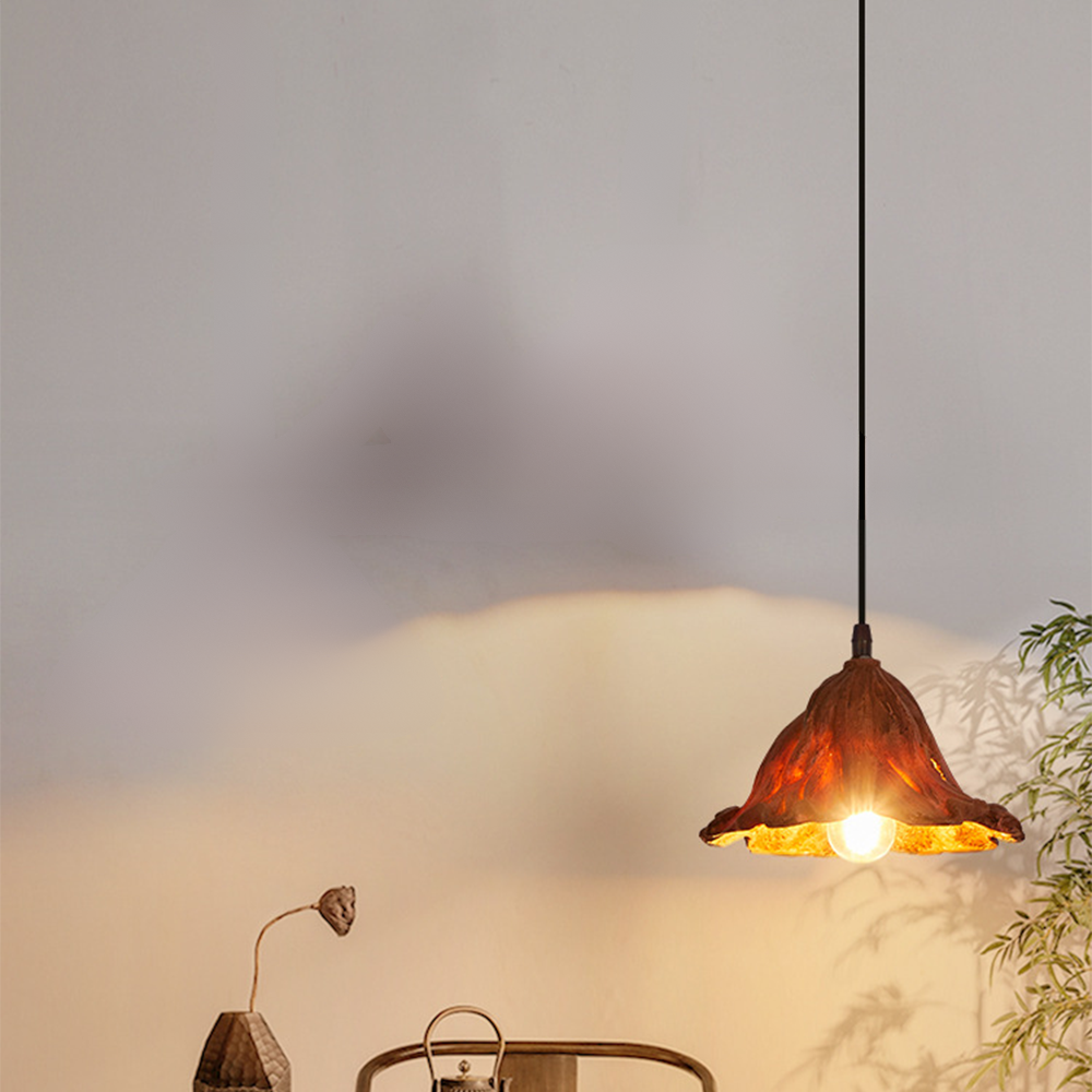 Ritta Art Lotus Leaf LED Pendant Light Resin Dining Room