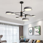 Arisha Pendant Light LED, Metal & Wood, Grey/White/Gold