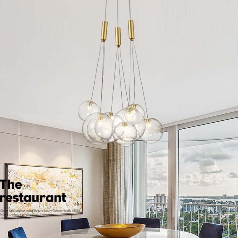 Valentina Glass Globe Bubble Pendant Light LED Stary