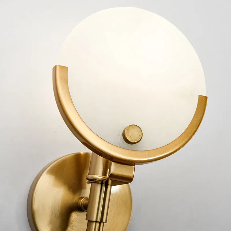 Valentina Modern Ball Metal/Dolomite LED Wall Lamp, Gold