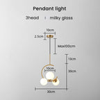 Valentina Modern Glass Globe Pendant Light, Metal & Glass, 3 Style
