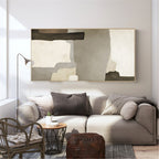 Earthy Organic Block Painting Horizontal Wabi-Sabi