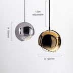 Valentina Modern Lustrous Golden Metal Ball Pendant Light