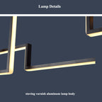 Arisha Designer Linear Metal Pendant Light, Black/Gold