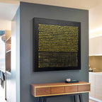 Tactile Gold Dot & Line Oil Painting Black Background