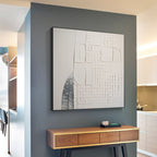Minimalist Geometric Bas-Relief Painting