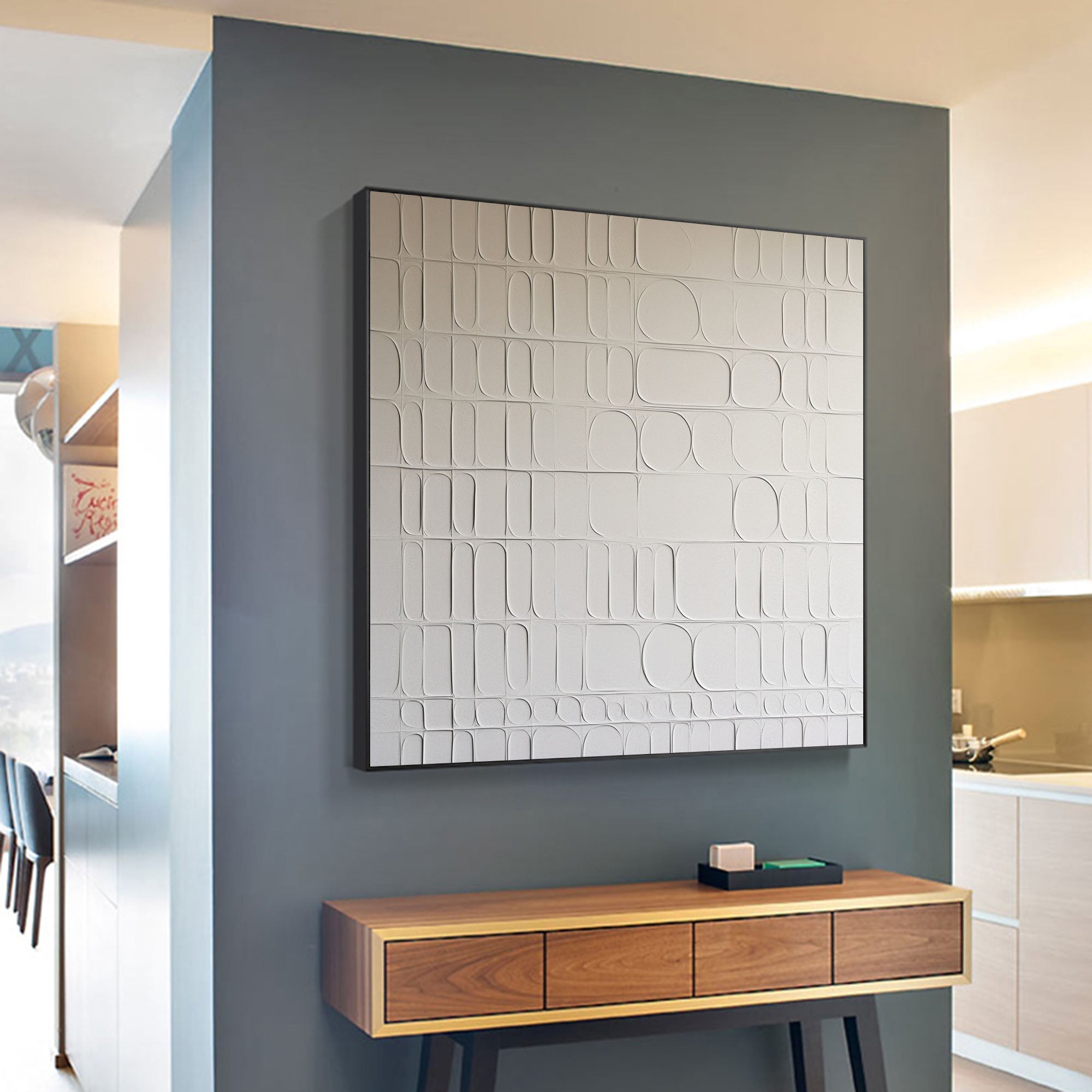 Minimalist Geometric Bas-Relief Wall Art