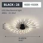 Wesley Flush-Mount Ceiling Light Fireworks, Black/Gold - product image 17