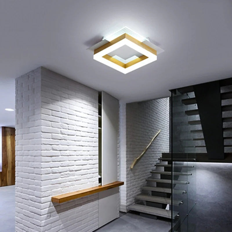 Arisha Modern Simple Gold Flush Mount Ceiling Light, Square/Round