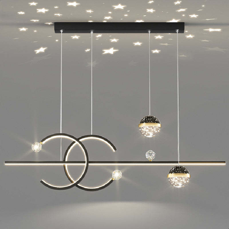 Arisha Luxury Globe Metal/Glass Pendant Light, Black/Gold