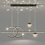 Arisha Luxury Globe Metal/Glass Pendant Light, Black/Gold