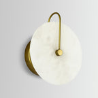 Arisha Round Bedside Wall Light, Artificial Marble, Gold & Black