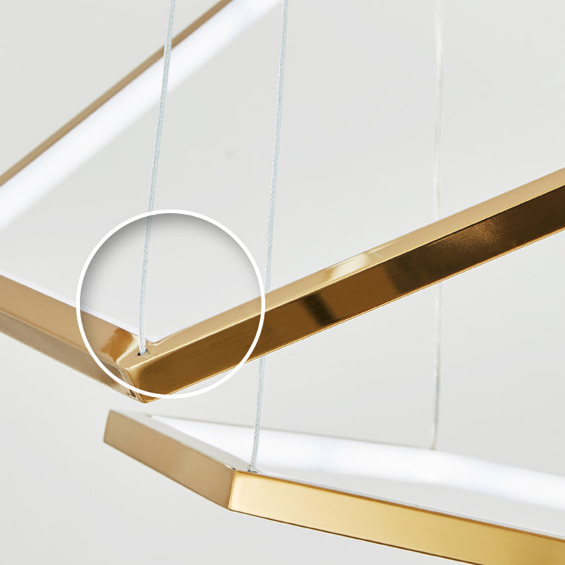 Arisha Minimalist Geomatic Metal Pendant Light, Gold, DIY