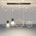 Arisha Modern Metal Starry Pendant Light, Black/White/Gold