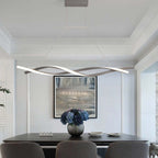 Arisha Pendant Light Linear Double Wave Modern, Metal, Black/Grey, Bedroom