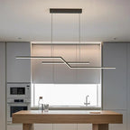 Arisha Parallel Fold Linear Pendant Light, Black/Gold, Living Room