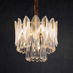 Arisha Luxury Feather Crystal Chandelier, Living Room