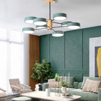 Arisha Art Deco Pendant Light, White/Green/Grey,Metal/Wood