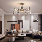 Arisha Modern Led Chandelier, Geometric, Black Dimmable