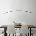 Arisha Curved Linear Pendant Light for Dining Room, Black/White