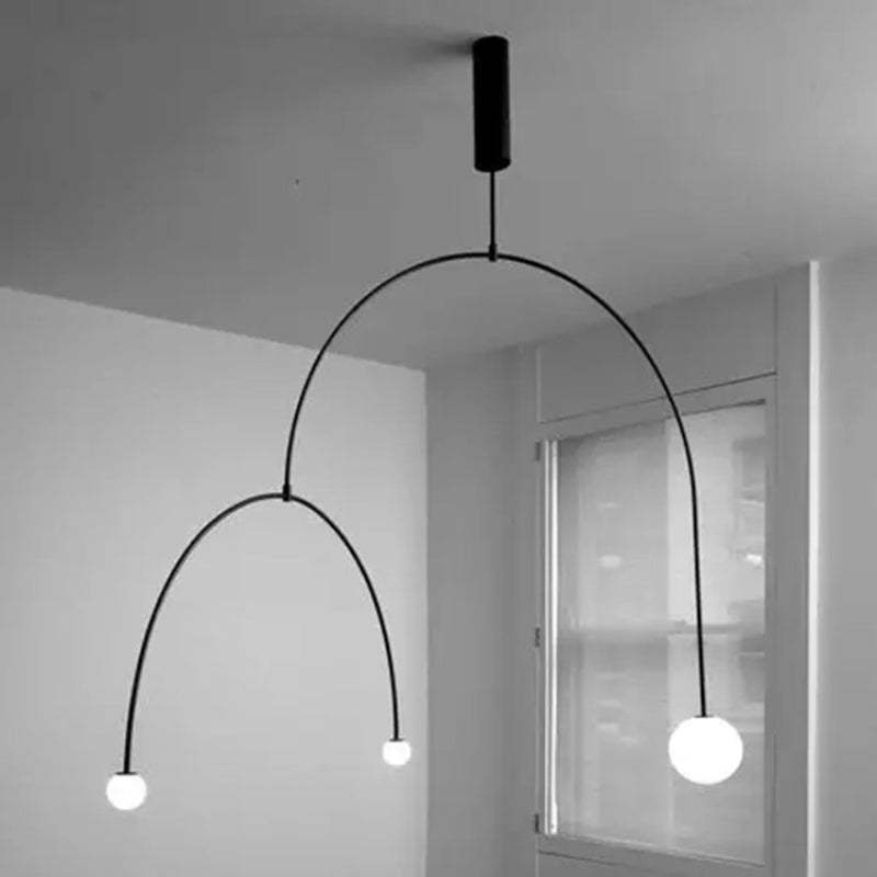 Arisha Minimalist Linear Mobile Pendant Light, Black