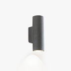 Ray Minimalist Cylindrical Double-headed Cement Outdoor Wall Lamp, Black/White