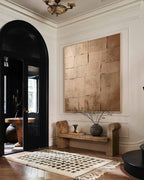 Earthy Neutral Textured Layered Panel Oil Painting