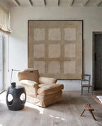 Wabi-Sabi Wall Art Minimalist Grid Texture Painting
