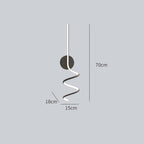 Arisha Modern LED Art Interior Wall Light Spiral, Black & White