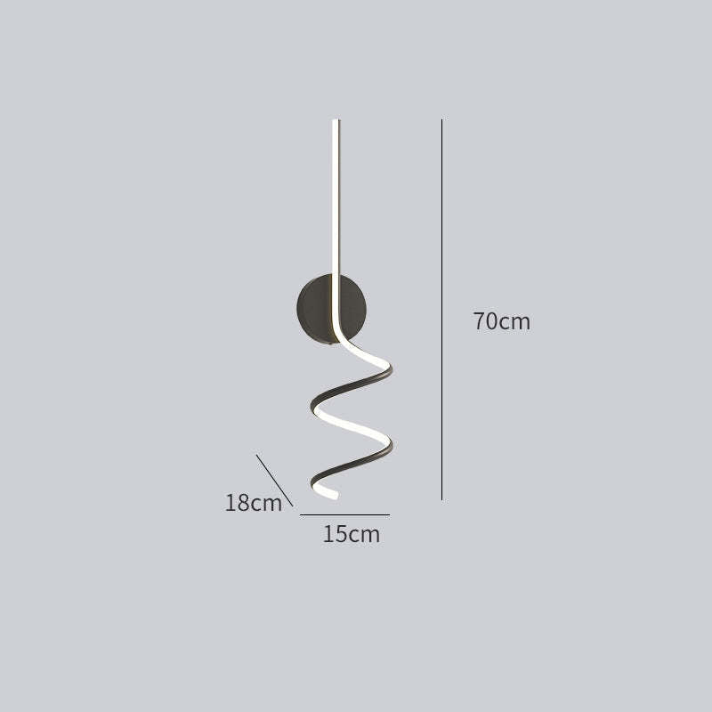 Arisha Modern LED Art Interior Wall Light Spiral, Black & White