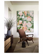 Textured Pink Rose Oil Painting Layered Blooms Romantic