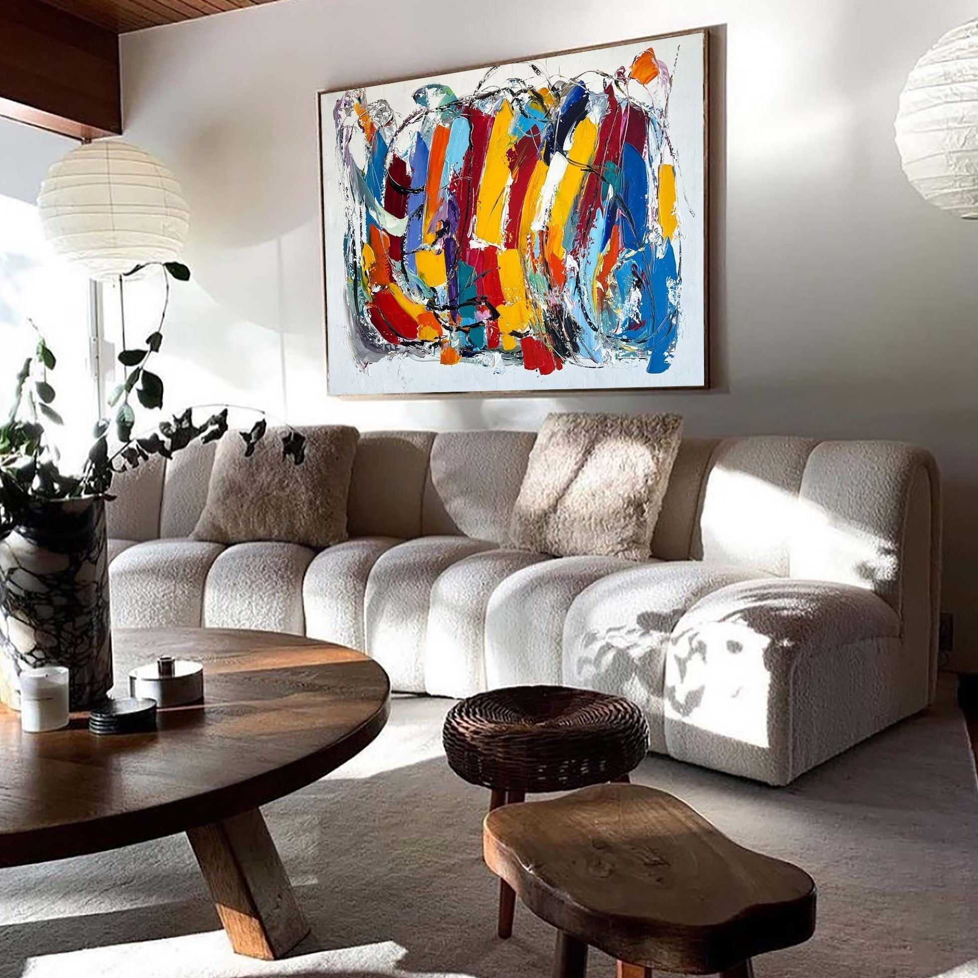 Vibrant Abstract Expressionist Oil Painting