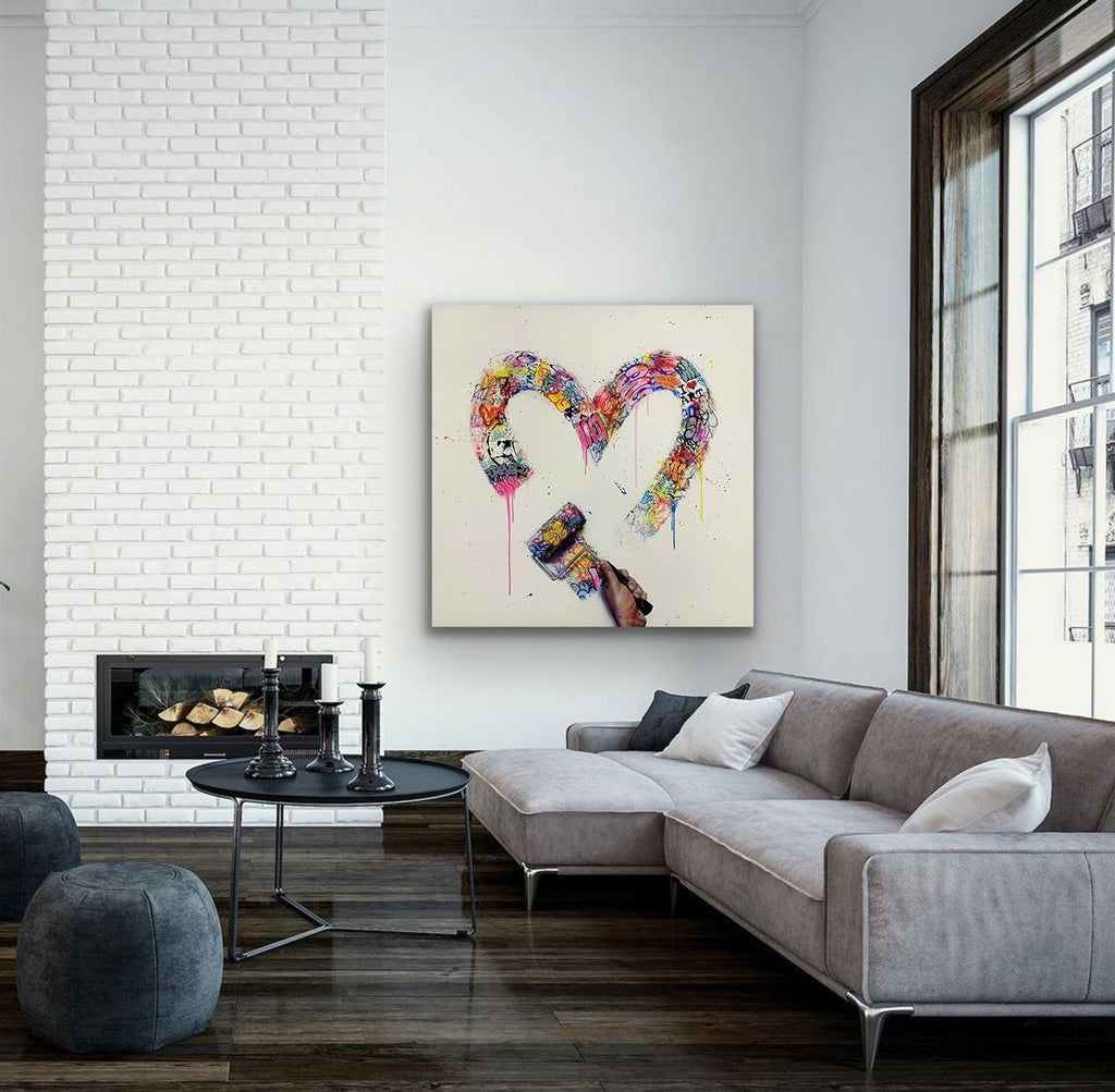 Pop Art Graffiti Heart Painting